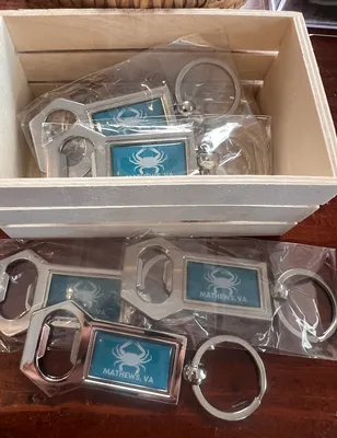 Keychains for tourism office in Mathews VA
