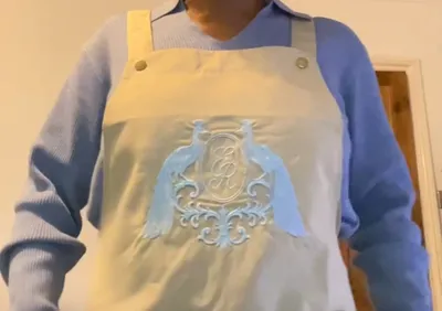 Apron with Happy Bear Patch - Great quality and perfect reproduction of the logo