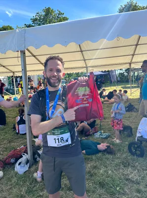 Custom Polyester Drawstring Bag - We had 1350 bags to be handed out to finishers if the Man vs horse race in wales
