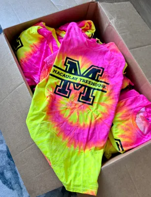 Multi-Color Tie-Dyed T-Shirt - Macaulay Tree House staff summer shirts
