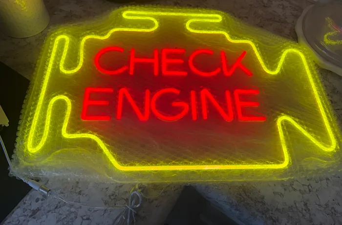 CustomCupsNow.Com - Check Engine Neon Sign
