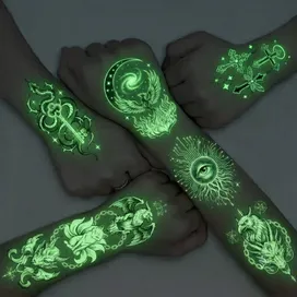 Glow Tattoos with Colorful Imprint - Custom Cups Now