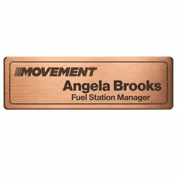 Engraved Metal Name Badges - Custom Cups Now