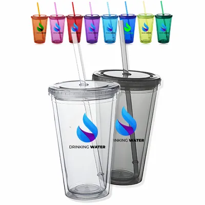 16 Oz Vibrant Sip Tumblers with Straw - Custom Cups Now