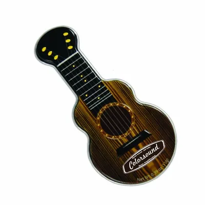 Dark Woodgrain Acoustic Guitar Shaped Mint Tin - Custom Cups Now