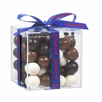 Cube Acrylic Gift Jars - Malt Balls - Custom Cups Now