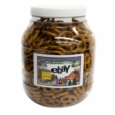 Large Plastic Jar - Salted Mini Pretzels - Custom Cups Now