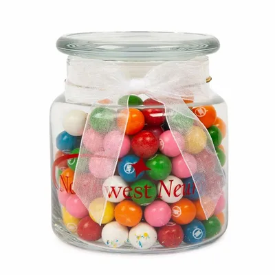 22oz. Glass Jar - Rainbow Bubble Gum - Custom Cups Now