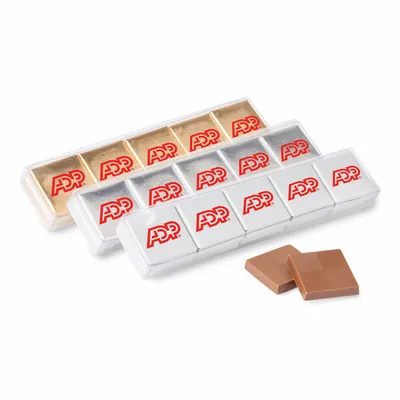 Ten Piece Chocolate Foiled Square Acetate - Custom Cups Now