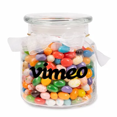 22oz. Glass Jar - Gourmet Jelly Beans - Custom Cups Now