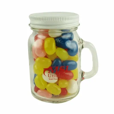 Glass Mini Mason Jars - Gourmet Jelly Beans - Custom Cups Now