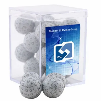 Acrylic Box with Chocolate Golf Balls - Small - Custom Cups Now