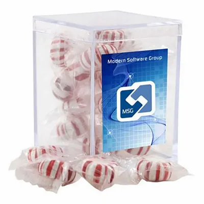 Small Acrylic Candy Box with Starlight Mints - Custom Cups Now