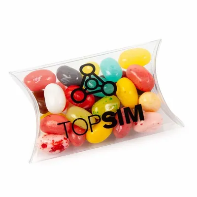 Small Pillow Acetate Box with Jelly Belly - Custom Cups Now