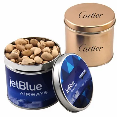 Round Tin with Pistachios - SBF4100 - Custom Cups Now