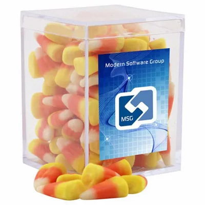 Acrylic Box with Candy Corn - Small - Custom Cups Now