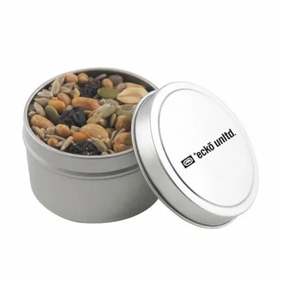 Round Tin with Trail Mix - SBF3100 - Custom Cups Now