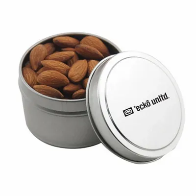 Round Tin with Almonds 1" - Custom Cups Now