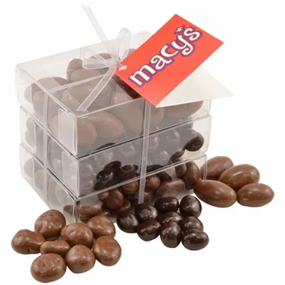 3 Way Chocolate Stack Acetate Tower - Custom Cups Now