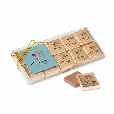 Twenty Piece Chocolate Foiled Square Box-Full Color - Custom Cups Now