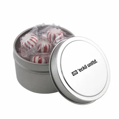 Round Tin with Starlight Peppermints - SBF3100 - Custom Cups Now