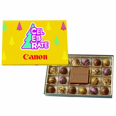 Truffle Gift Box Full Color Lid with 20 Truffles - Custom Cups Now