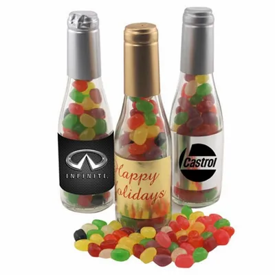 Champagne Bottle w/ Teenee Beanee Jelly Beans 8" - Custom Cups Now