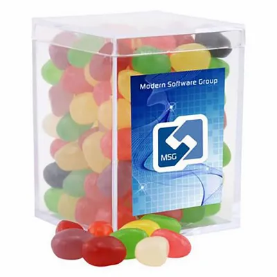 Small Acrylic Candy Box with Assorted Jelly Beans - Custom Cups Now