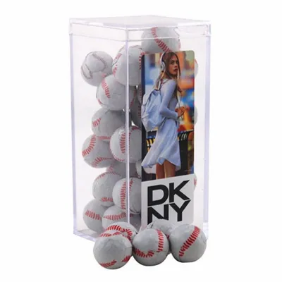Acrylic Box with Chocolate Baseballs - Medium - Custom Cups Now