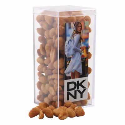 Acrylic Box with Honey Roasted Peanuts - Medium - Custom Cups Now