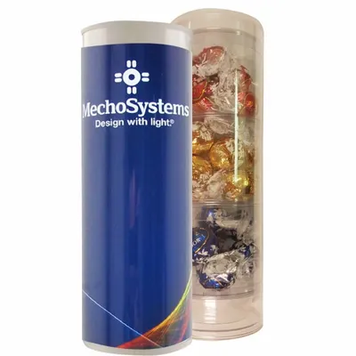 3 Piece Holiday Gift Tube with Lindor Truffles - Custom Cups Now