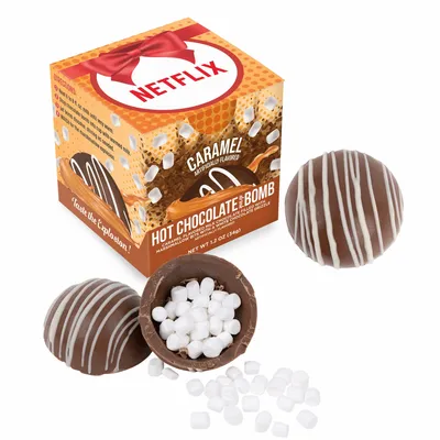 Hot Chocolate Bomb Caramel Flavor in Full Color Box - Custom Cups Now