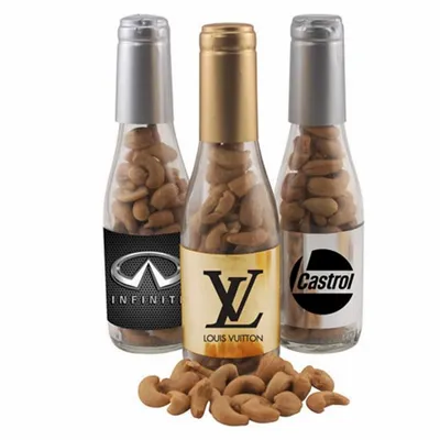 Champagne Bottle with Cashews 8" - Custom Cups Now