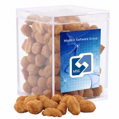 Acrylic Box with Honey Roasted Peanuts - Small - Custom Cups Now