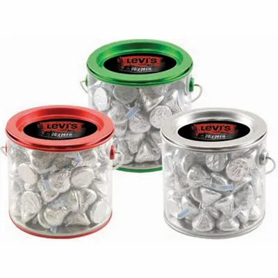 Tin Pail with Hershey Kisses - Custom Cups Now