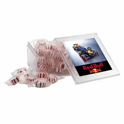 Large Square Acrylic Candy Box with Starlight Mints - Custom Cups Now