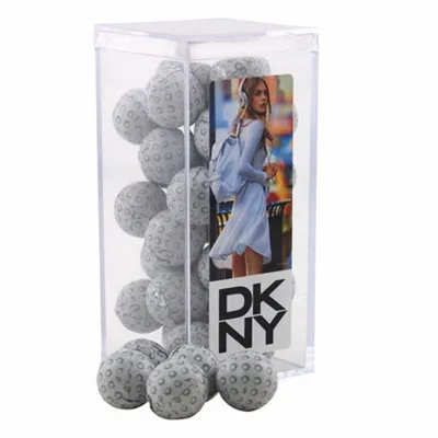 Acrylic Box with Chocolate Golf Balls - Medium - Custom Cups Now