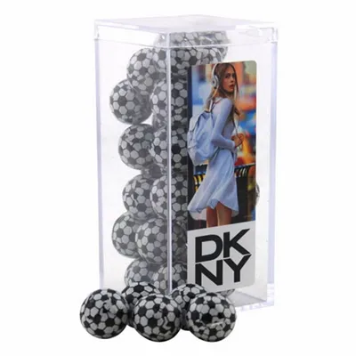 Acrylic Box with Chocolate Soccer Balls - Medium - Custom Cups Now