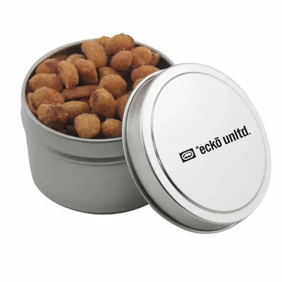 Round Tin with Honey Roasted Peanuts - SBF3100 - Custom Cups Now