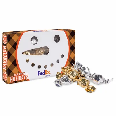 Snowman Die Cut Box with Twist Wrapped Truffles - Custom Cups Now