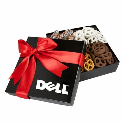 4 Delights Gift Box - Assorted Mini Pretzels - Custom Cups Now