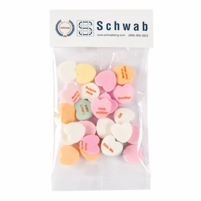 Small Header Bags - Imprinted Conversation Hearts - Custom Cups Now