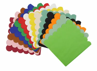 Scallop Foil Stamped Napkins - Custom Cups Now