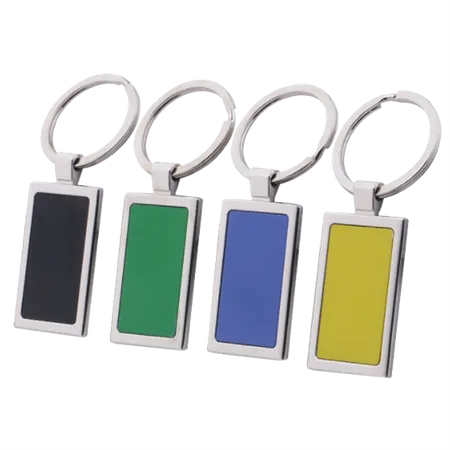 Colored Rectangle Metal Keychain Colored Rectangle Metal Keychain - Custom Cups Now