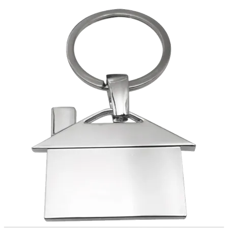 House-Shaped Metal Keychain House-Shaped Metal Keychain - Custom Cups Now