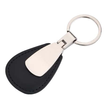 Teardrop Leather & Metal Keychain Teardrop Leather & Metal Keychain - Custom Cups Now