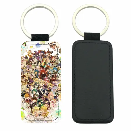 Curved Rectangle Leather Keychain Curved Rectangle Leather Keychain - Custom Cups Now