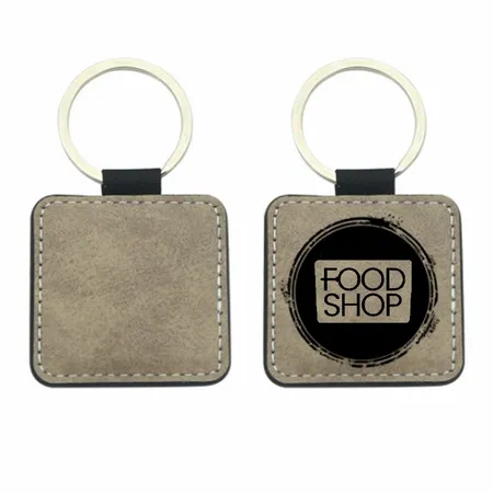 Sublime Square Leather Keychain Sublime Square Leather Keychain - Custom Cups Now