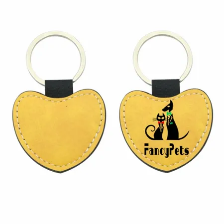 Full-Color Heart Leather Keychain Full-Color Heart Leather Keychain - Custom Cups Now