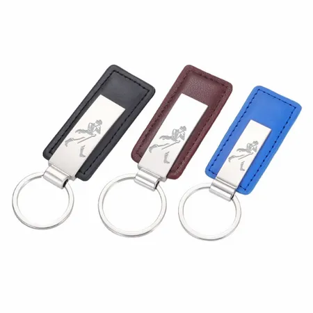 Classic Metal & Leather Keychain Classic Metal & Leather Keychain - Custom Cups Now